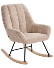 Poltrona a dondolo KINNO Bouclé Beige_974139