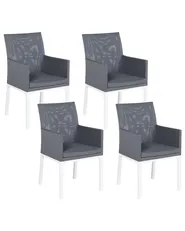Set of 4 Garden Chairs BACOLI Fabric Dark Grey_825773