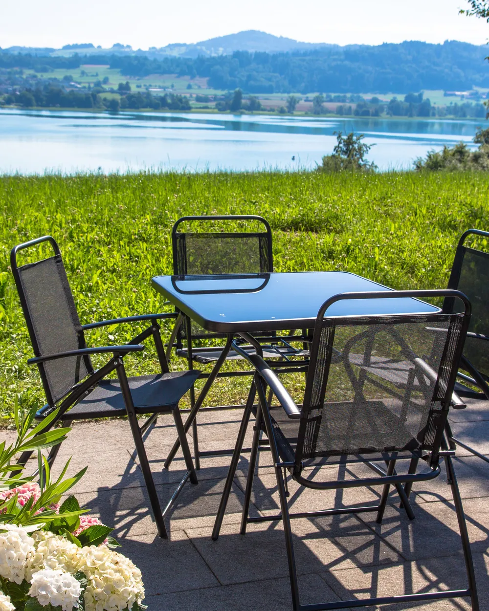 Set of 4 Garden Chairs LIVO Metal Black_826836