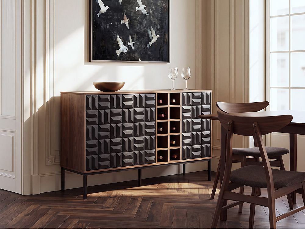Wine Cabinet CARAQUET Dark Brown
