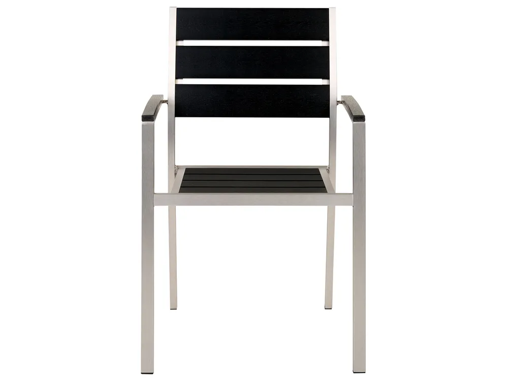 Set da pranzo da giardino 6 posti VERNIO Nero/Argento_862869