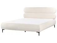 Lit avec sommier Bouclé LESSAY 180 x 200 cm Blanc cassé_982247