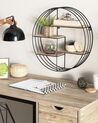 4 Tier Geometric Wall Shelf Black and Light Wood SANDIA_715750