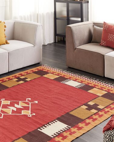 Cotton Kilim Area Rug 200 x 300 cm Multicolour PARAKAR