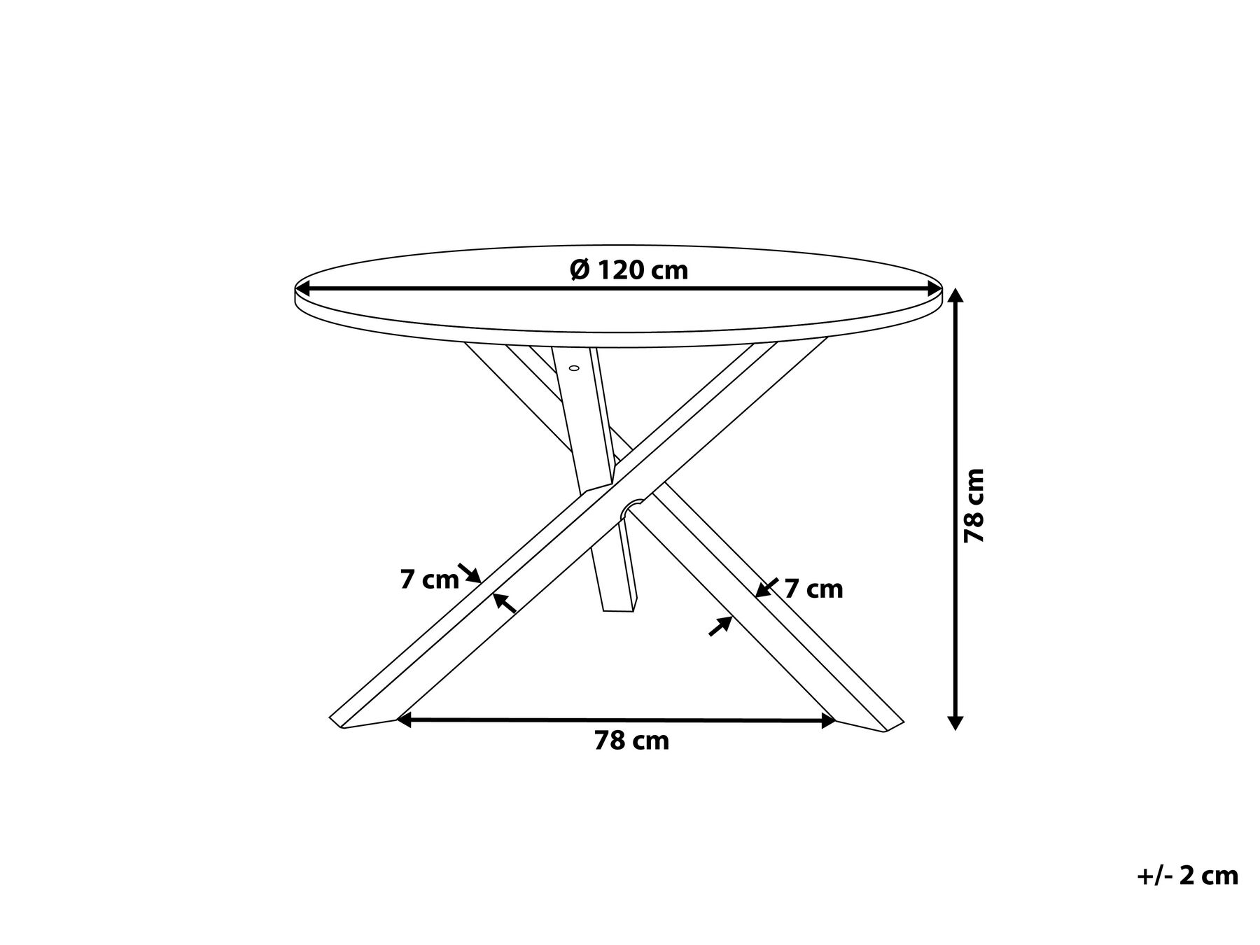 Dining Table JACKSONVILLE Light Brown 120 cm 120 cm_735922
