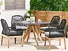 Garden Dining Set 4 Seater OLBIA with Cushions Concrete Black