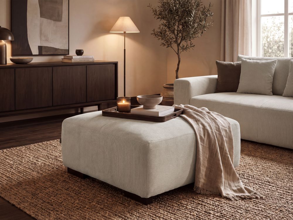 Ottomana LUNGO Velluto a coste Beige