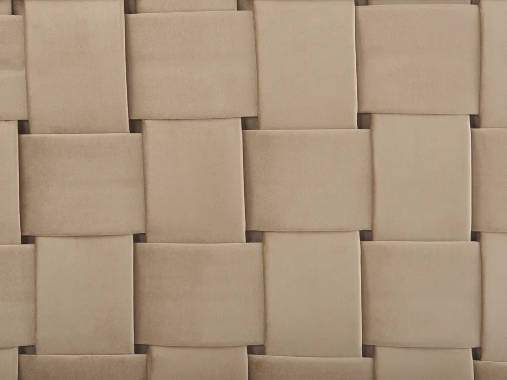 Pat cu lamele Catifea LIMOUX 180 x 200 cm Taupe_867209