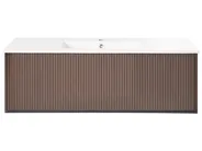 Wall Mounted Vanity Unit with Basin MADIDI Brown_1006188