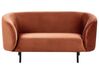 2-Sitzer Sofa Samtstoff orange / schwarz LOEN_919722