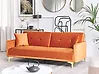 Sofa Bed 3 Seater LUCAN Velvet Orange