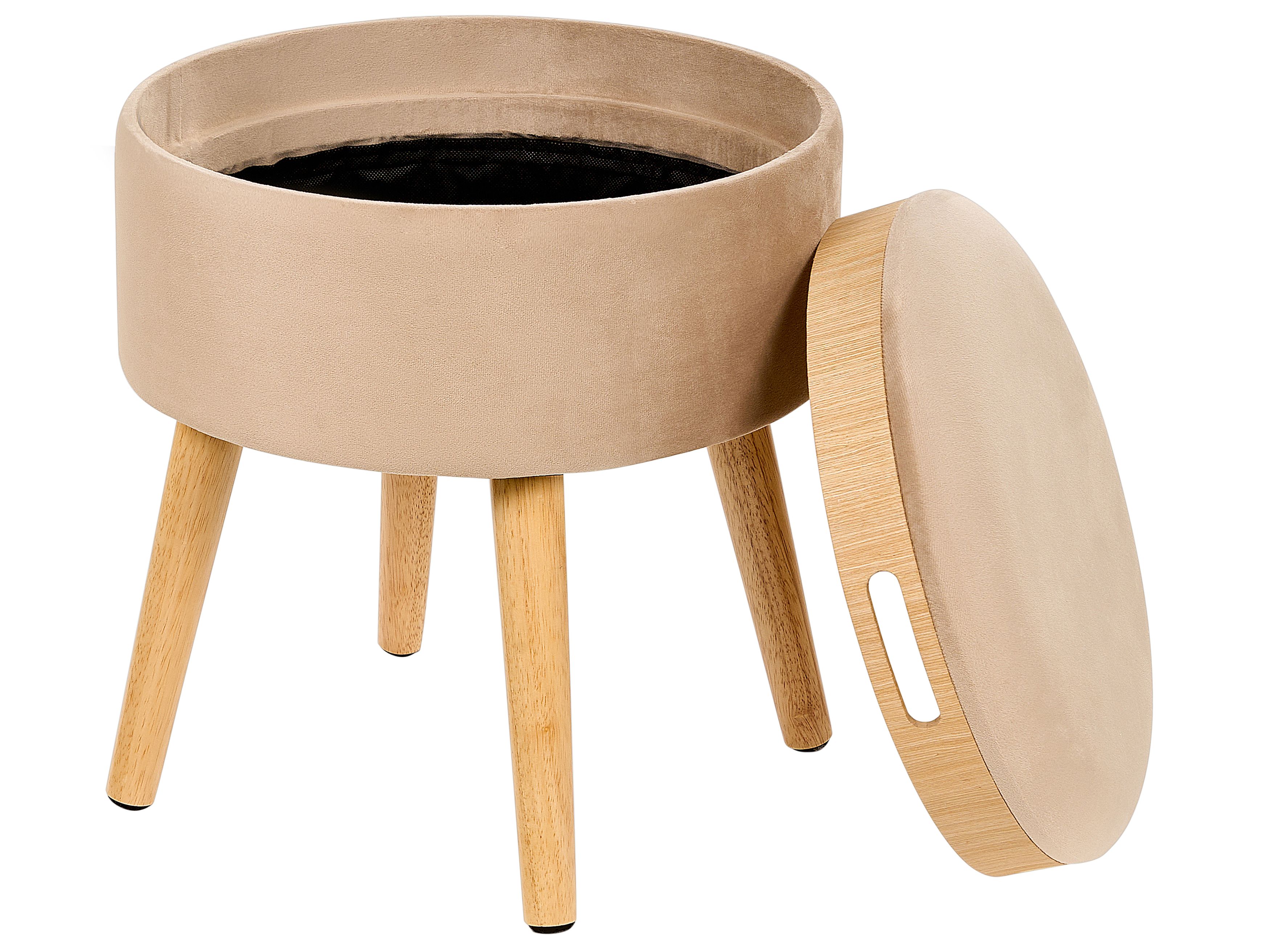 Hocker mit Stauraum NEELY Samtstoff Beige | Beliani.at