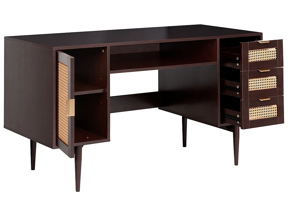 Íróasztal RAFFRA 140 cm 60 cm Sötétbarna_1191594