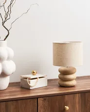 Table Lamp BETWA Mango Wood Light Brown_985955