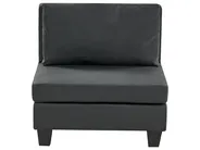 Modular Corner Sofa 4 Seater UNSTAD with Ottoman Faux Leather Black Left Hand_936712