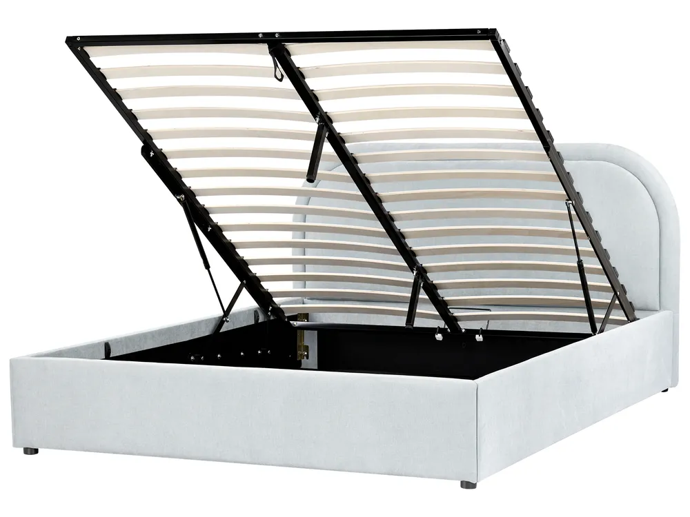 Letto contenitore Tessuto QUILLIEN 140 x 200 cm Azzurro