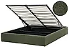 Ottoman Bed without Headboard DINAN Boucle Dark Green 160 x 200 cm (EU King Size)