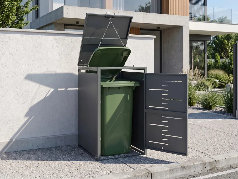 Obudowa śmietnikowa 240 L PERISSA Metal Ciemnoszary