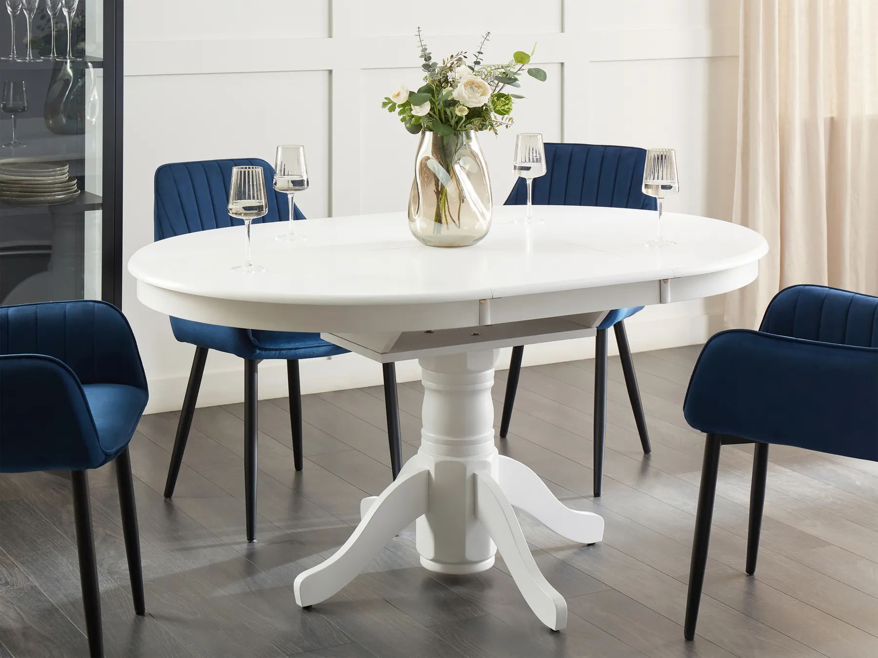 Extending Dining Table AKRON White 106/150 cm 106 cm_927581