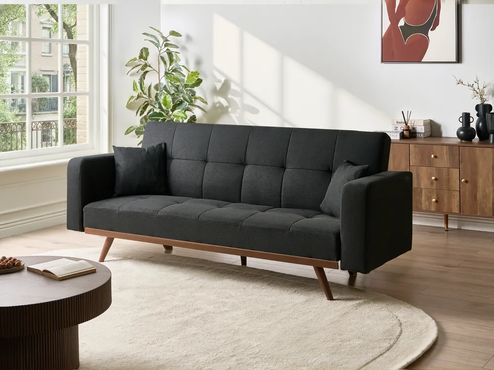 Sofa rozkładana dla 3 osób HJULBY Czarny