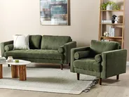 Living Room Set 4 Seater NURMO Fabric Dark Green_896037