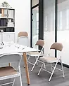 Set of 4 Folding Chairs SPARKS Beige/ White