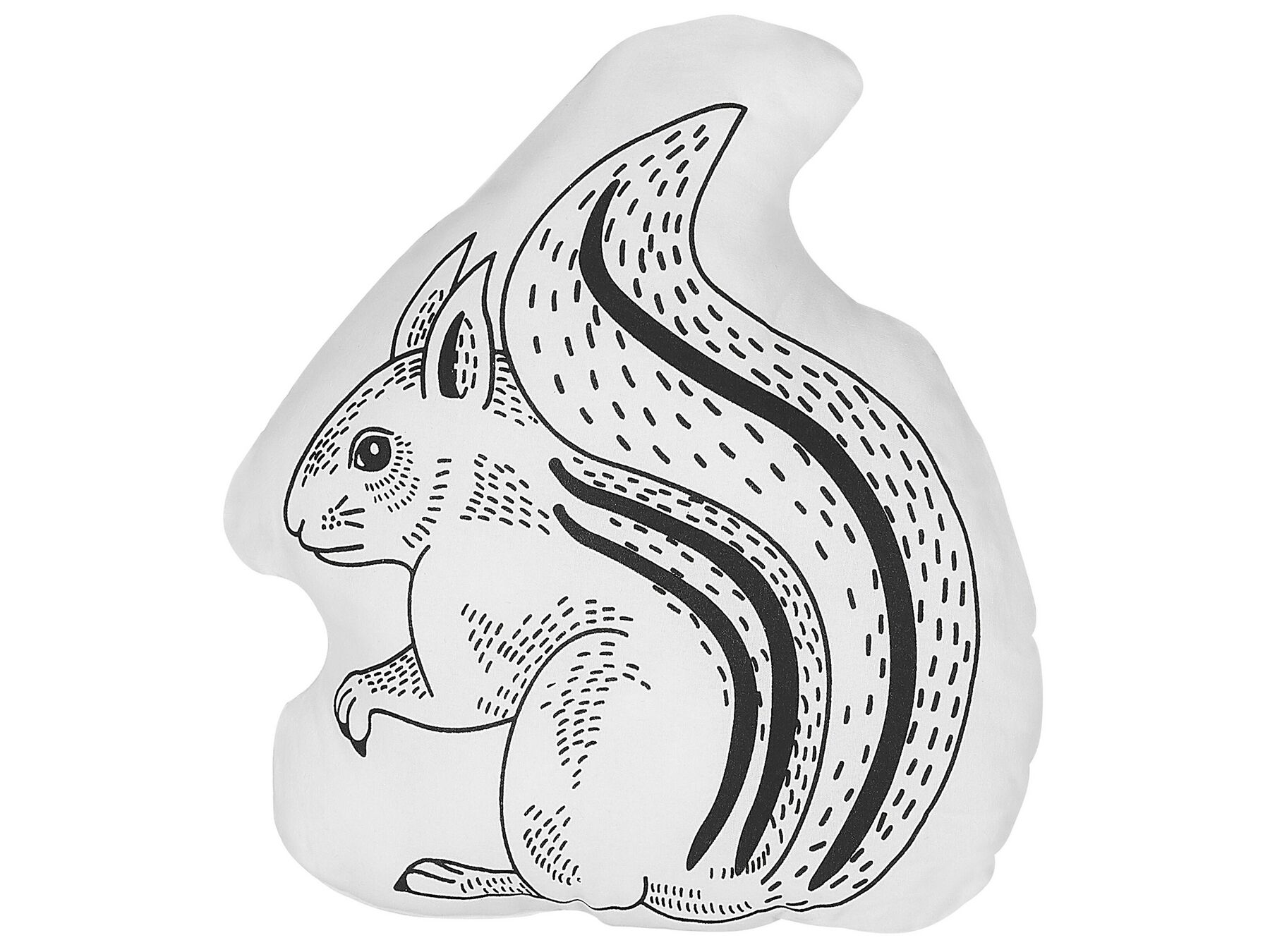 Cotton Kids Cushion Squirrel 42 x 48 cm Black and White KOLKATA_790696