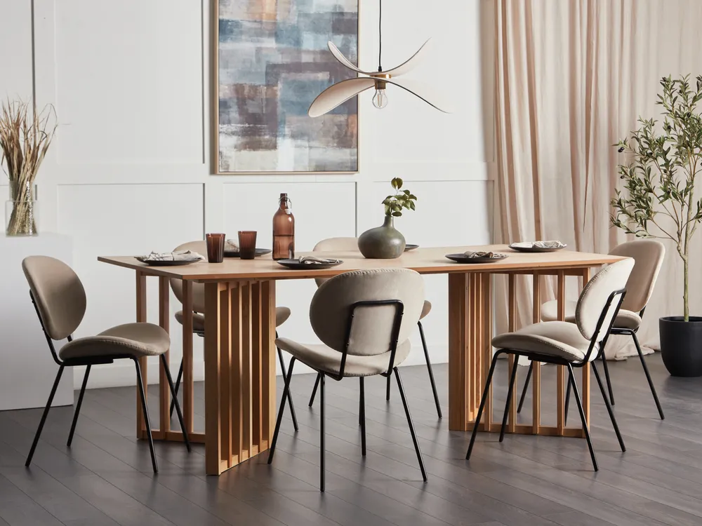 Dining Table LEANDRA Light Ash Wood 200 cm 100 cm_899250