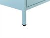 Mesa de cabeceira com 2 gavetas em metal azul claro MALAVI_844021