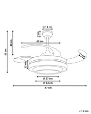 Ventilatore a soffitto con luce ASHLEY con telecomando LED Oro_1032579
