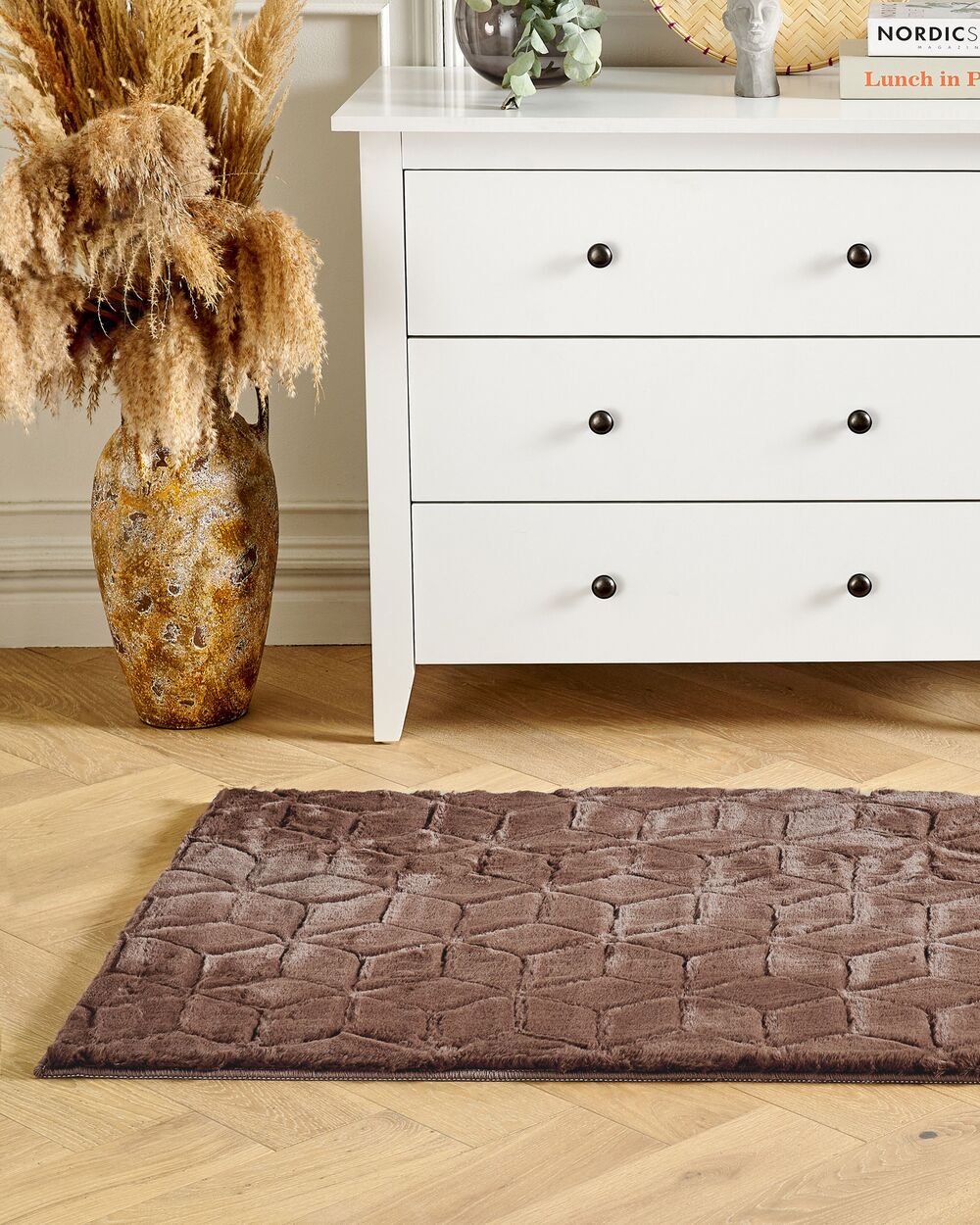 Tapis en fausse fourrure THATTA Marron 80 x 150 cm