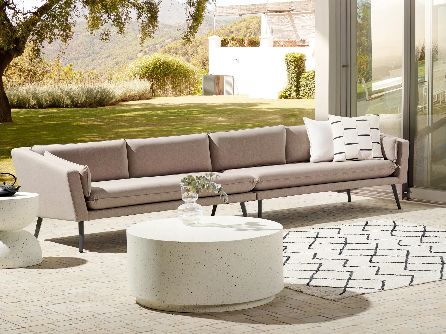 Divano da giardino 4 posti LORETELLO Beige_872283