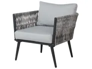 Set da giardino con tavolo 4 posti PREVEZA Rattan sintetico (PE) Grigio_738954