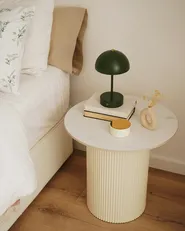Side Table LEONA Ceramic Light Beige_976894