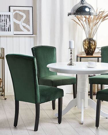 Set of 2 Velvet Dining Chairs Green PISECO