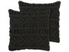 Lot de 2 coussins noirs en macramé 45 x 45 cm MUDANYA_768931