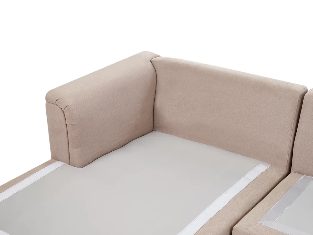 Corner Sofa 4 Seater KOHLO Fabric Taupe Right Hand_945115