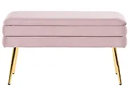 Banco tapizado con almacenaje DURHAM Terciopelo Rosa_1185967