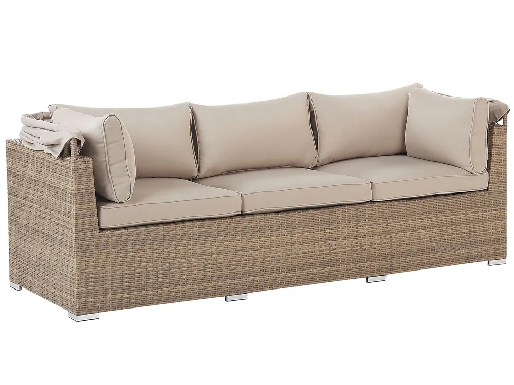 Set da giardino con tavolo 5 posti COCCOLIA Modulare Rattan sintetico (PE) Beige_810059