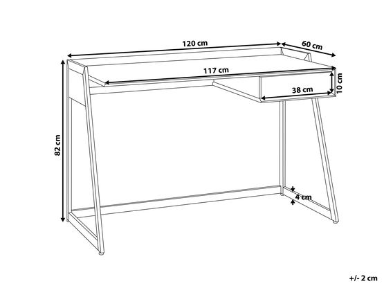 Home Office Desk QUITO White 120 cm 60 cm with Storage