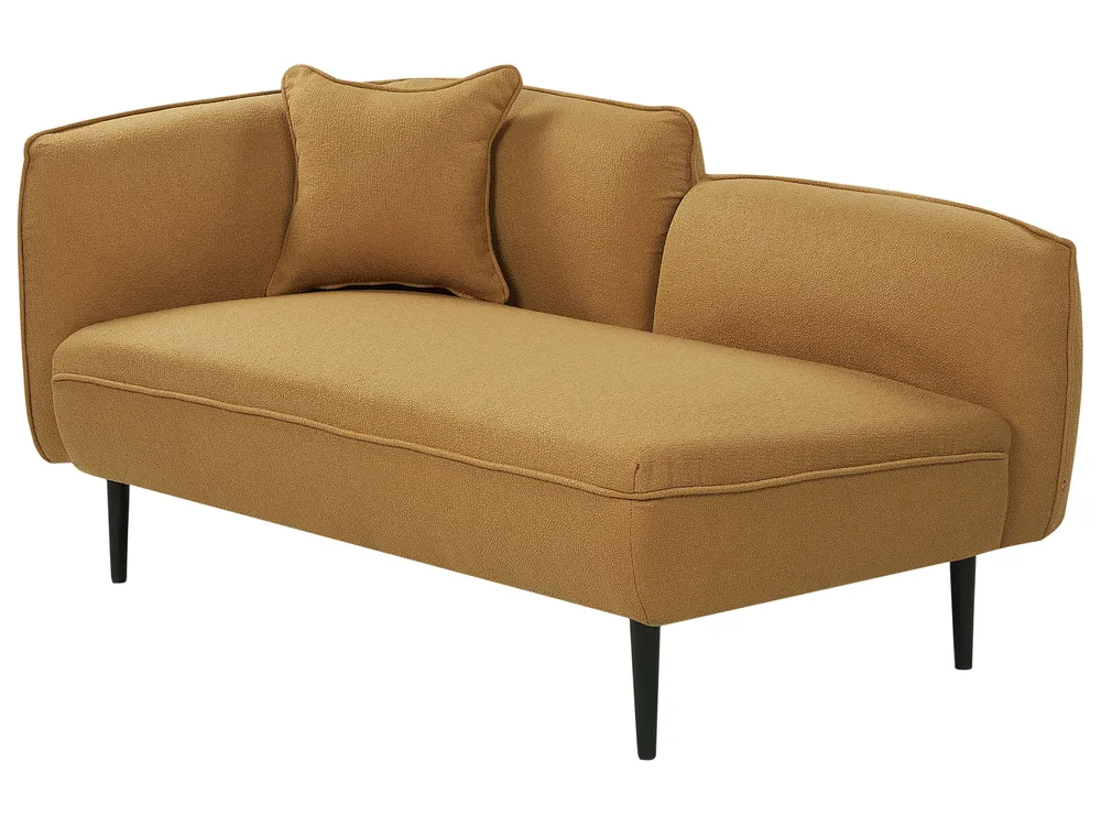 Left-Hand Chaise Longue CHEVANNES Boucle Mustard_942292