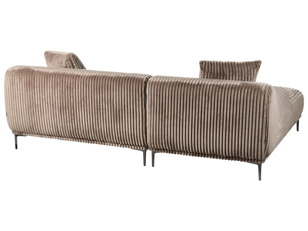 Corner Sofa STENUM Corduroy Light Brown Right Hand_972407