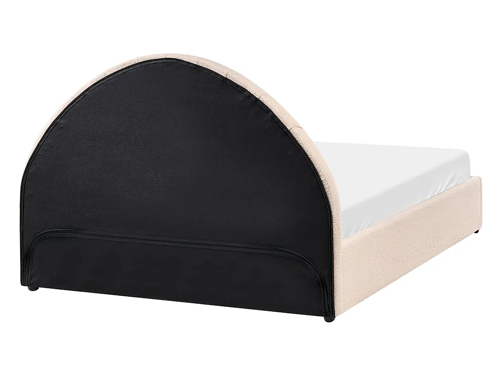 Ottoman Bed CHADENET Boucle Light Beige 140 x 200 cm (EU Double)_1151062