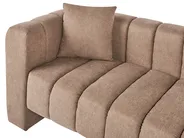 Left-Hand Chaise Longue LANNILS Fabric Light Brown_941976