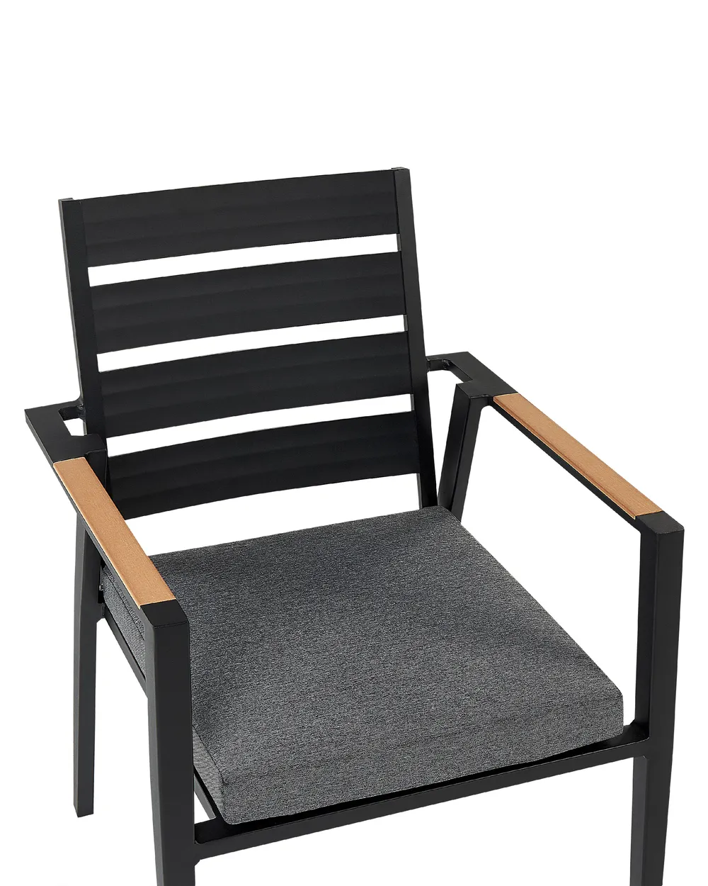 Set of 6 Garden Chairs with Cushions TAVIANO Metal Black_841732