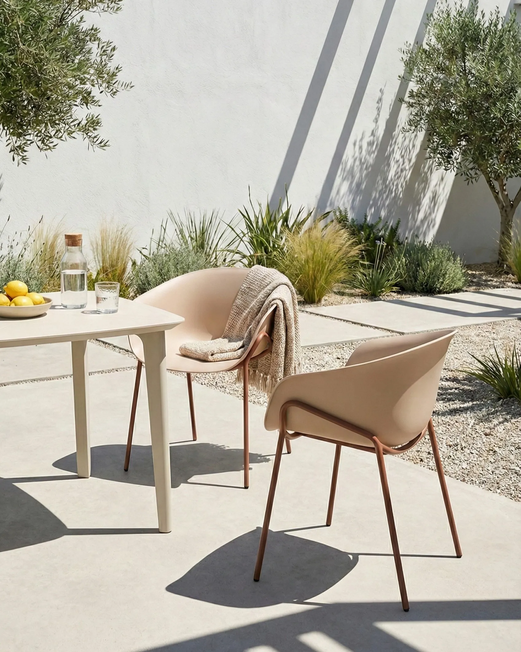 Set di 2 sedie da giardino METEORA Materiale sintetico Beige_1045312