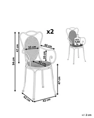 Set of 2 Garden Chairs CILENTO Metal Grey_763393