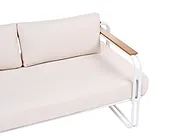 Garden Lounge Set with Table and Ottoman 3 Seater CAMEROTA  Metal White_1159163