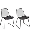 Conjunto de 2 sillas de comedor PENSACOLA Metal Negro