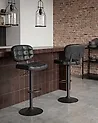 Set of 2 Bar Stools TILTON Swivel Faux Suede Black